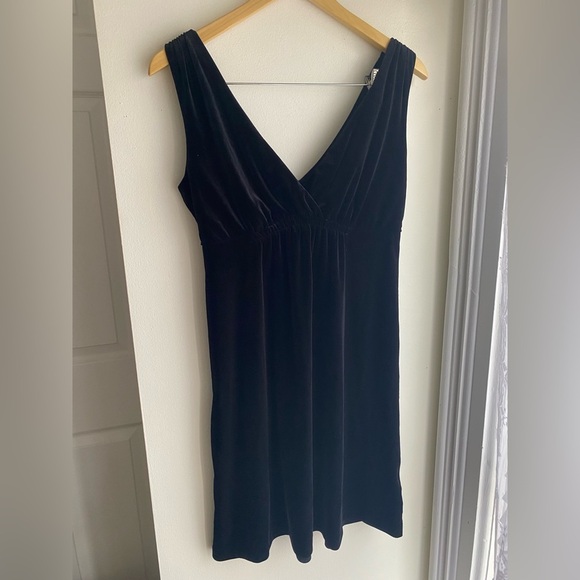 Old Navy Velvet Babydoll Dress Black Elegant Black Sleeveless Fit & Flare Small - Picture 4 of 7